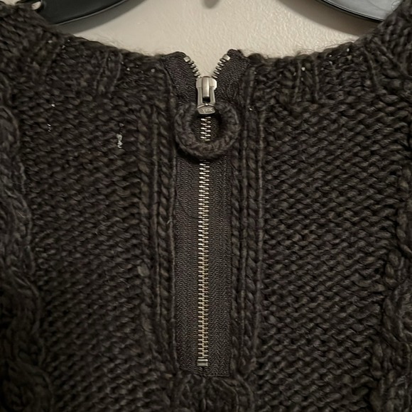 Kaisely Charcoal Cable Knit Wool Blend Back Zip Sweater 3/4 Sleeve Medium - Picture 5 of 12